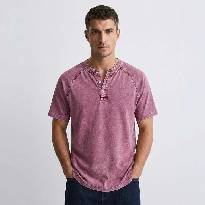 Léo | Vintage Buttoned T-Shirt for Men