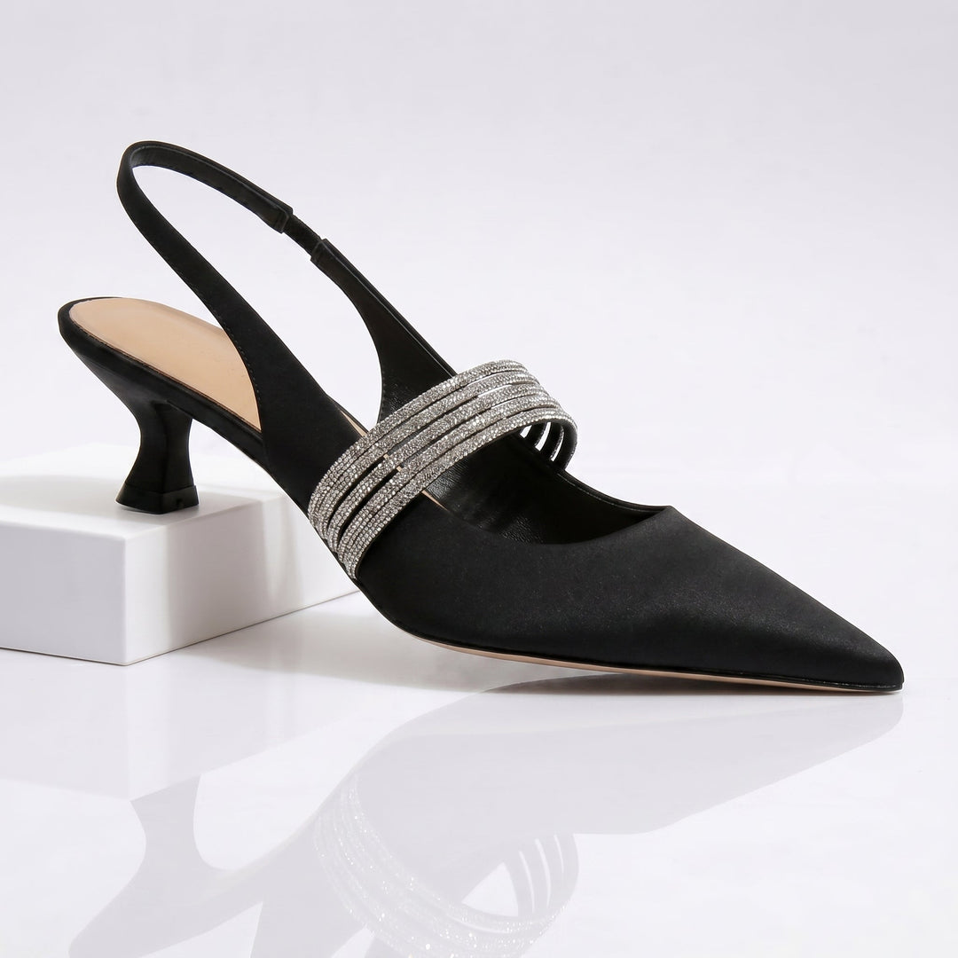 Harlow | Crystal Kitten Heels — view 6