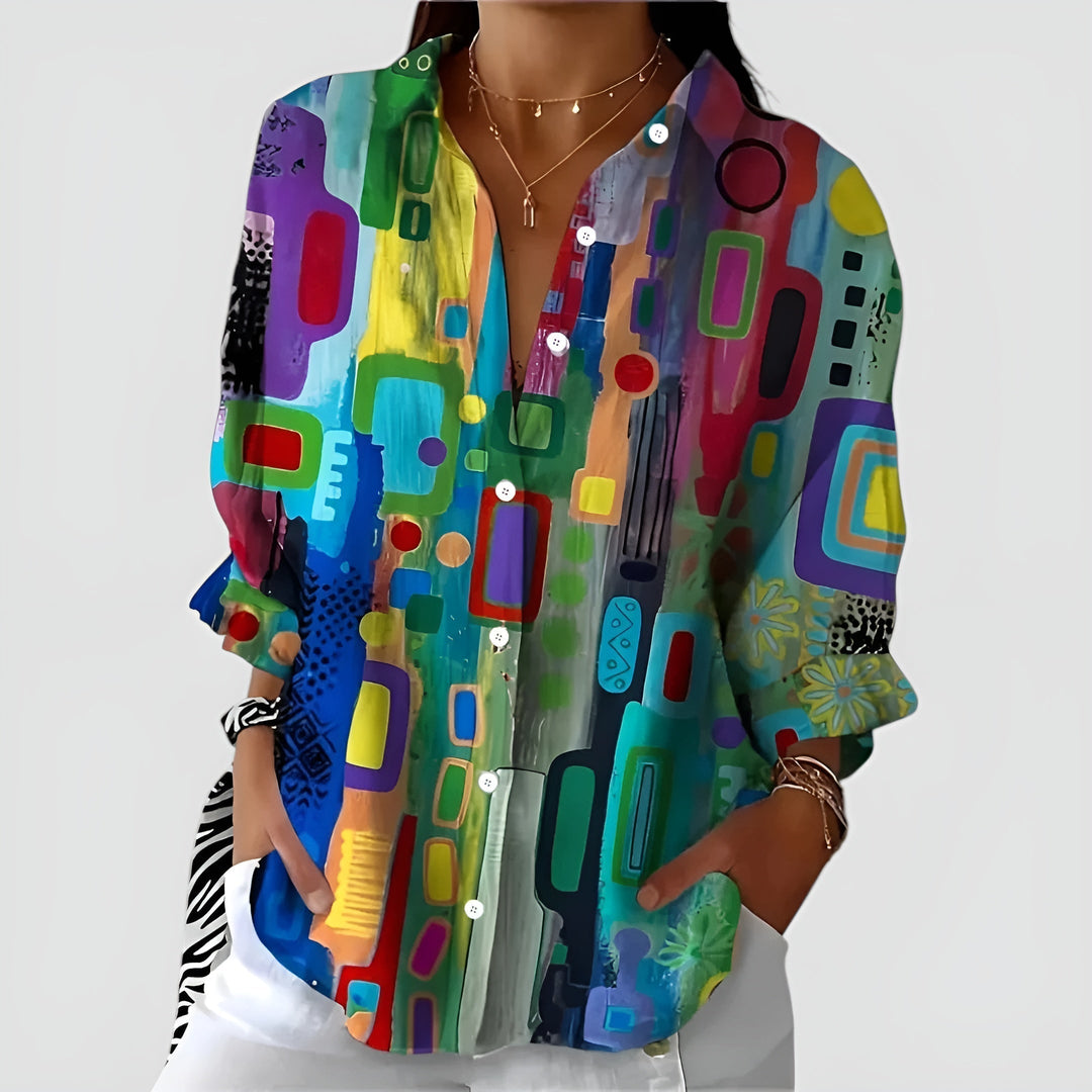 Edna | Artistic Floral Blouse