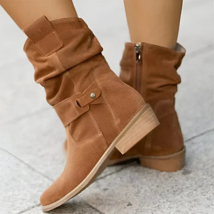 Berdine | Beige Chunky Boots — view 2