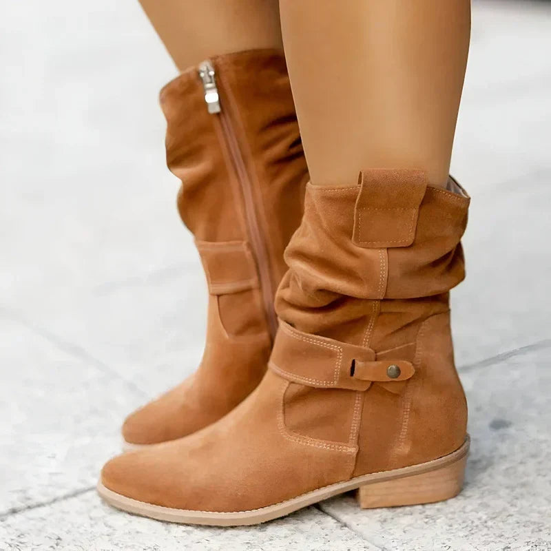 Berdine | Beige Chunky Boots — view 7