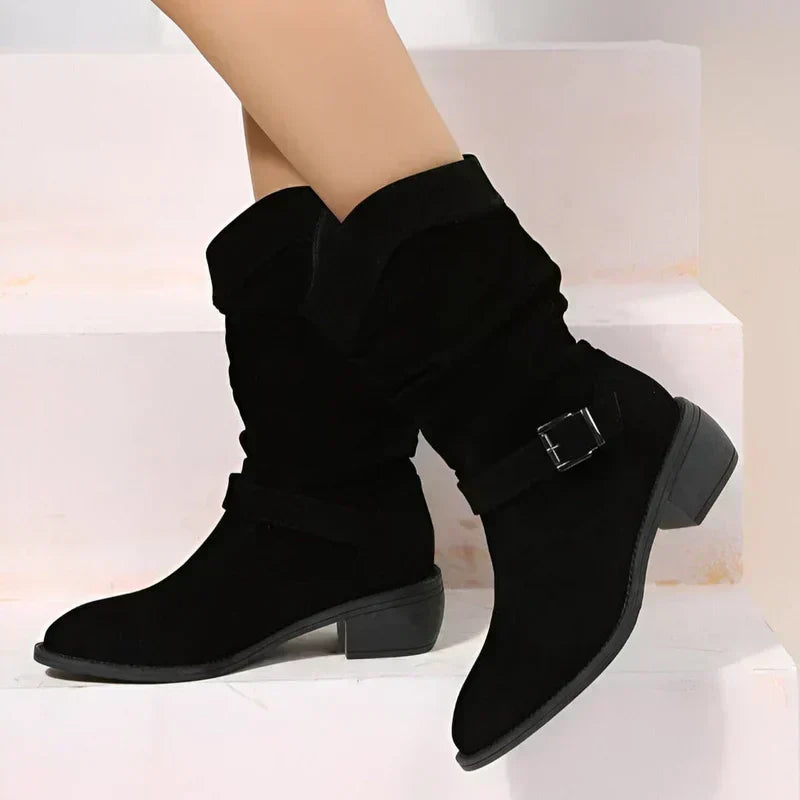 Berdine | Beige Chunky Boots — view 3