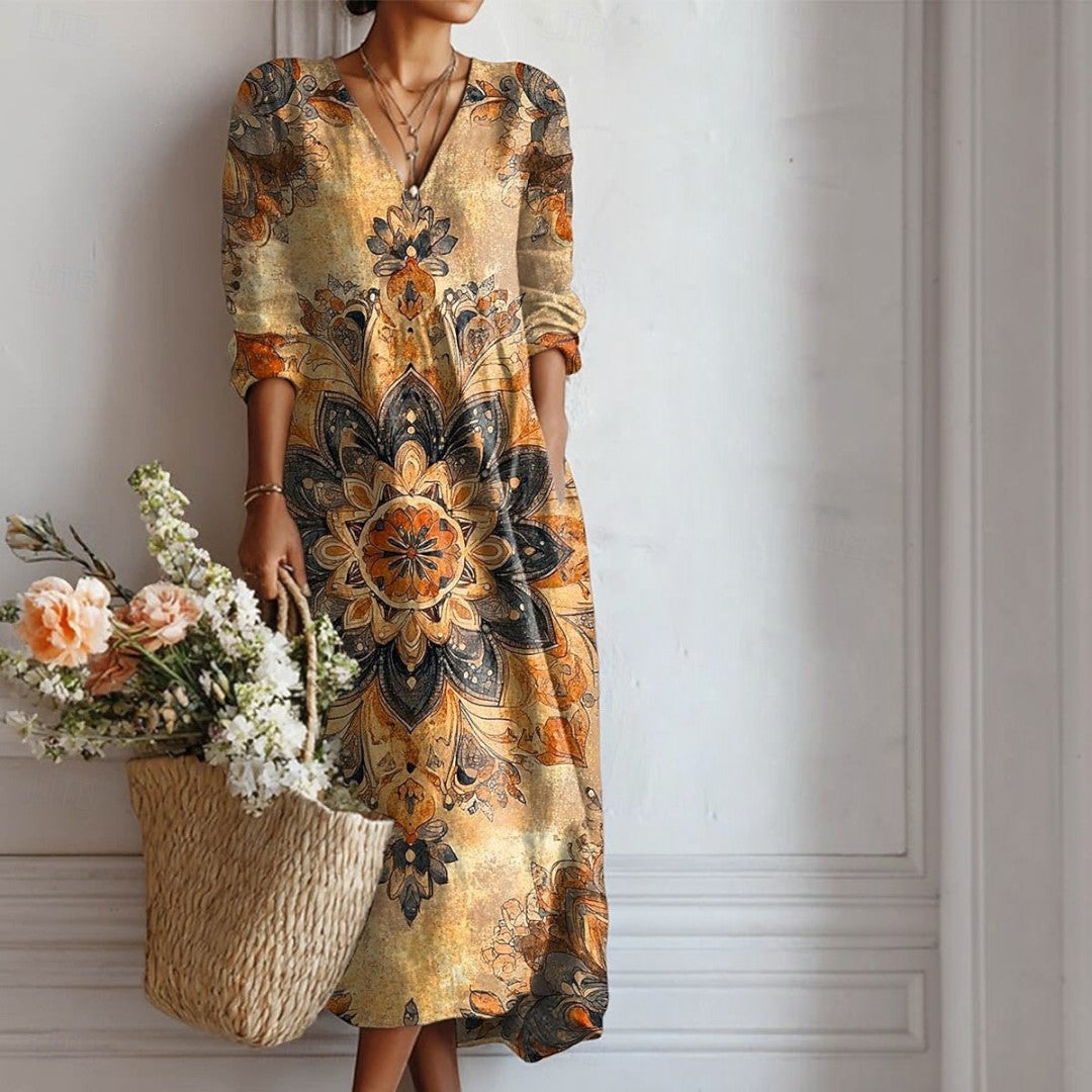 Karla | White Paisley Print Belted Boho Dress