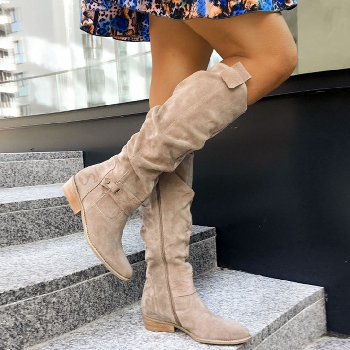 Shoeby | Beige Low Wedge Boots — view 6