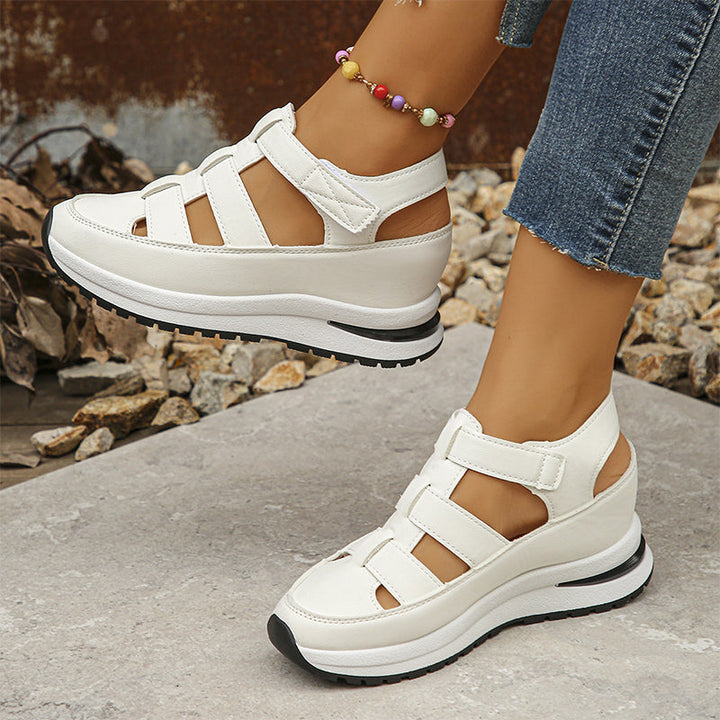Lark | Black Platform Cutout Sneaker Sandals