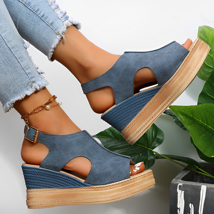 Kit | Silver Platform Wedge Sandals — view 5