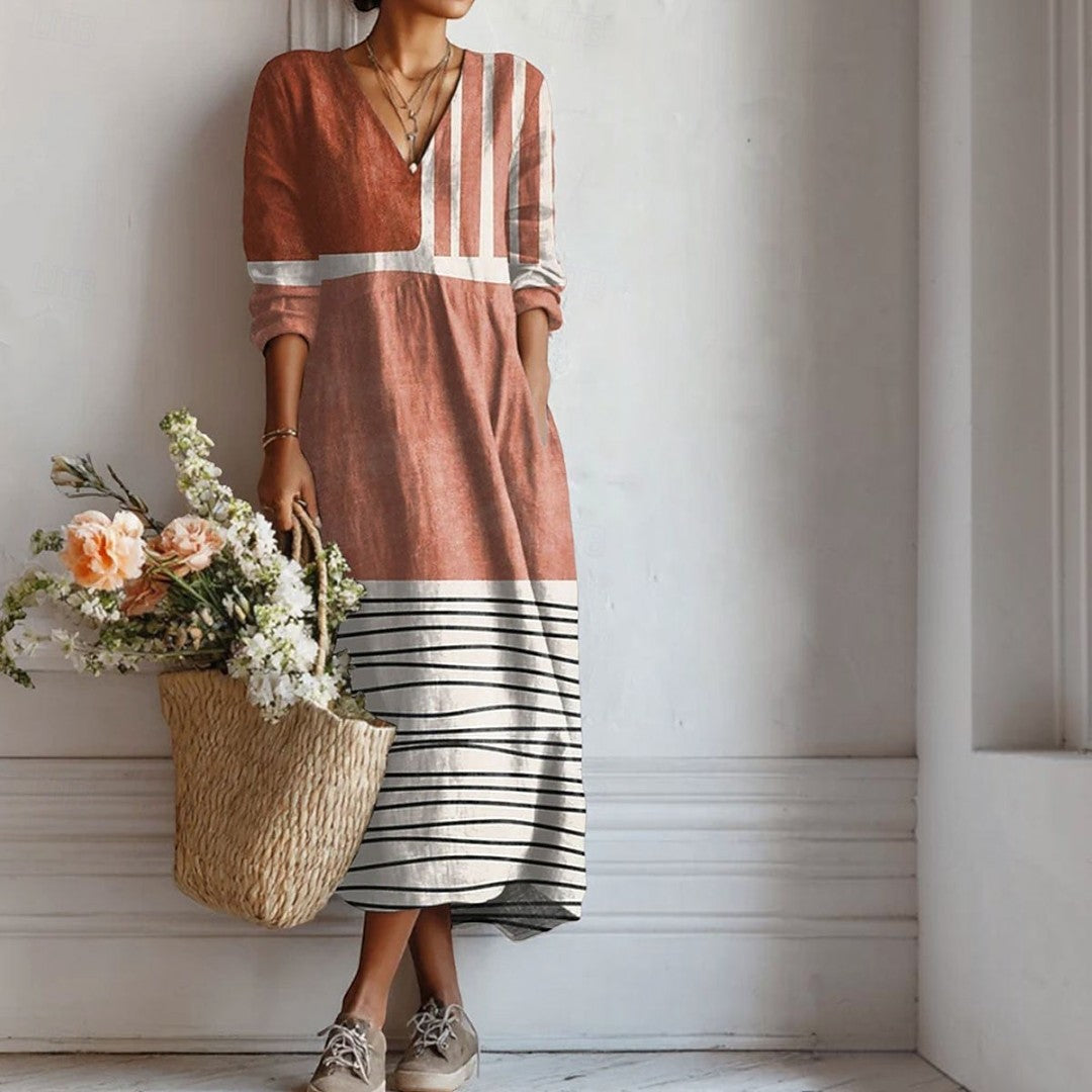 Greta | Blush Pink Relaxed Boho Midi Dress