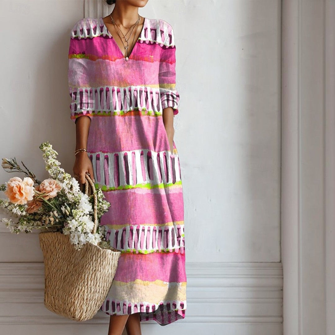 Julia | Flowing Navy Boho Maxi Dress
